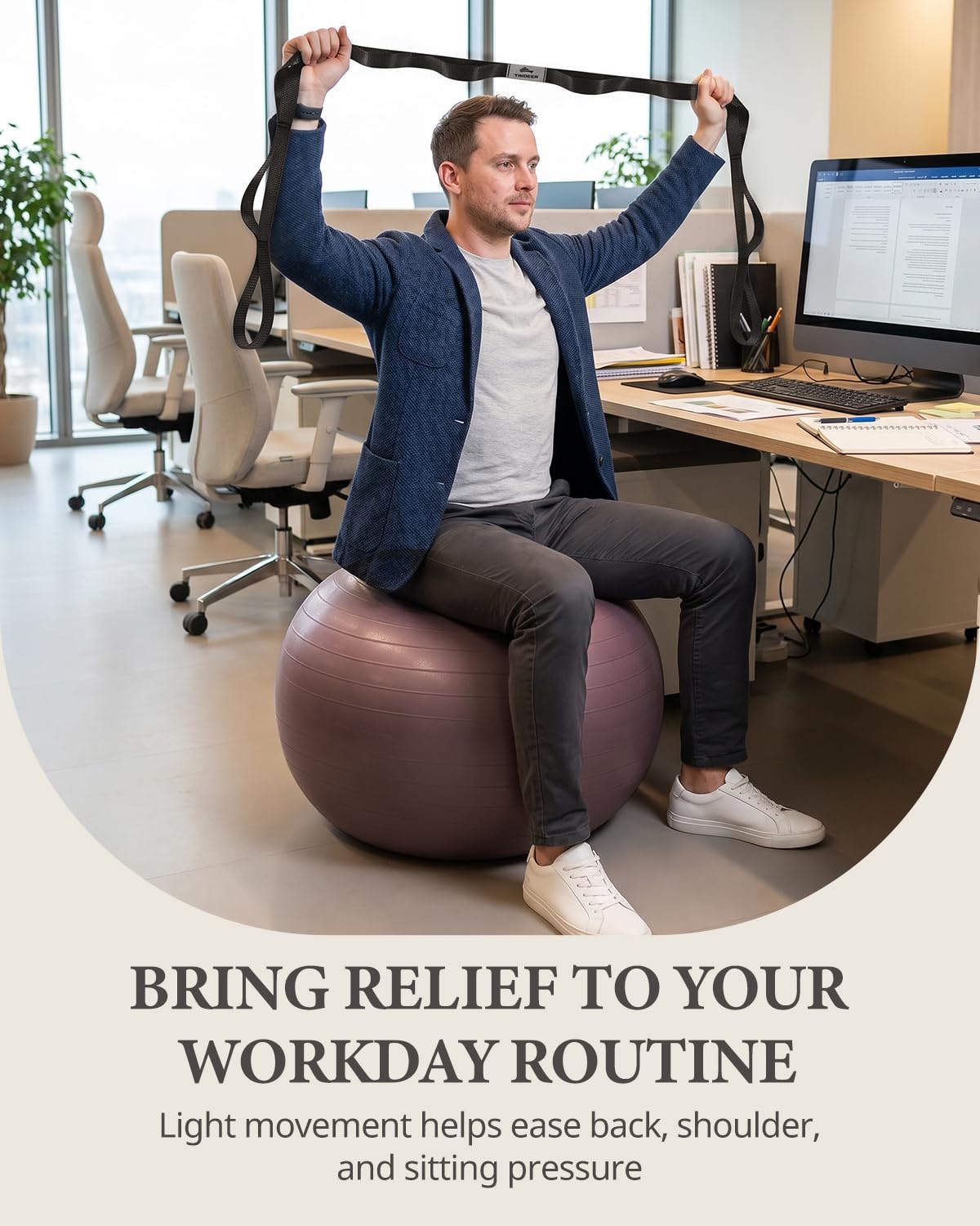 Trideer Exercise Ball, Stability Yoga Ball for Physical Therapy, Active Sitting, Pregnancy & Birth