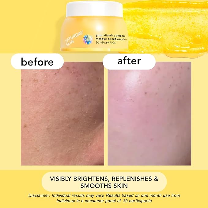 Saturday Skin Yuzu Vitamin C Sleep Mask Regenerist Retinol Ultra Rich Face Moisturizer Cream Smooth