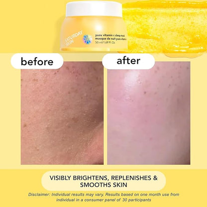 Saturday Skin Yuzu Vitamin C Sleep Mask Regenerist Retinol Ultra Rich Face Moisturizer Cream Smooth