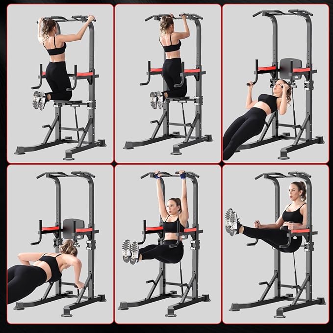 K KiNGKANG Power Tower Dip Station, Multi-Function Assistive Trainer Pull Up for Home Gym Muscle
