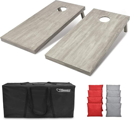 GoSports 4 ft x 2 ft Regulation Size Wooden Cornhole Boards Set - Includes Carrying Case and Bean