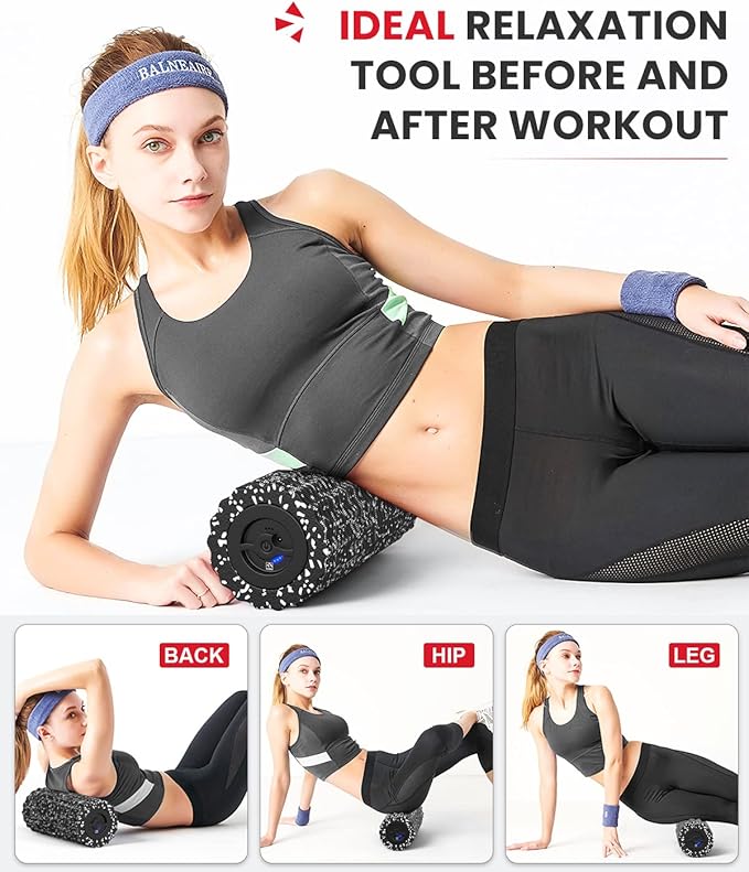FITINDEX Vibrating Foam Roller for Muscle Deep Tissue, Back Pain Relief, Leg Foot Neck Massager