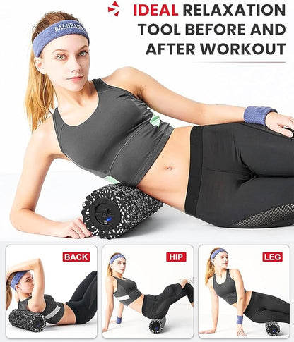 FITINDEX Vibrating Foam Roller for Muscle Deep Tissue, Back Pain Relief, Leg Foot Neck Massager