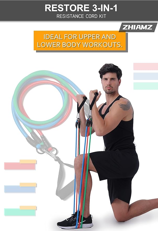 Resistance Bands with Handles, Single Resistance Bands, Exercise Bands with Handles, for Resistance