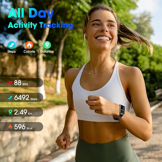 Long Battery Pedometer Watch 14 Days Battery Life, Slim Design No App/Phone Required Fitness