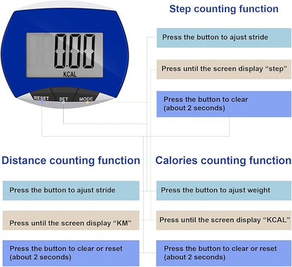 Weewooday Pedometer for Walking Steps and Miles Simple Step Counter Clip on for Walking with