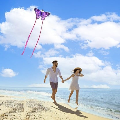 Large Butterfly Kite for Adults and Kids Ages 4-8 & 8-12 Easy to Fly, 55''X28'' Single Line Kite