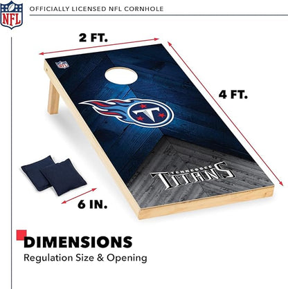 NFL Football 2' x 4' Regulation Size Solid Wood Cornhole Set with Direct Print HD Team Graphics