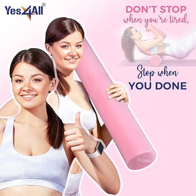 Yes4All EVA Firm Foam Roller for Back - Round Back Roller for Exercise, Yoga & Pilates 12/18/24/36