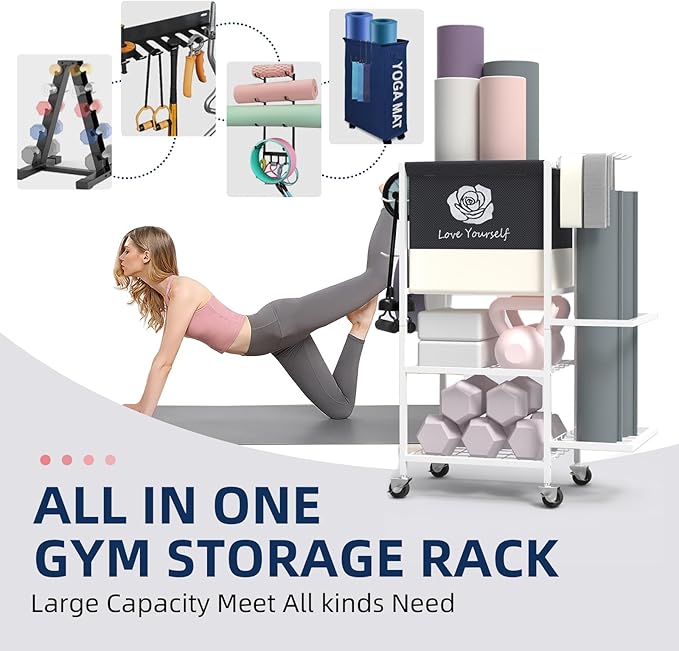 Yoga Mat Storage Rack，Home Gym Storage Rack Gym Workout Equipment Storage Organizer Fitness Weight