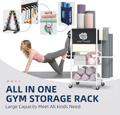 Yoga Mat Storage Rack，Home Gym Storage Rack Gym Workout Equipment Storage Organizer Fitness Weight