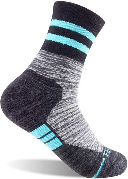 FEIDEER Women's Hiking Walking Socks, 4-Pack Outdoor Recreation Socks Wicking Cushion Crew Socks