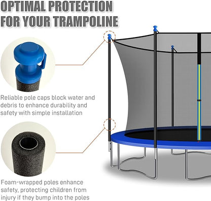 1PCS Trampoline Pole Replacement, Trampoline Enclosure Pole Fits 8-16FT Straight Pole Trampoline