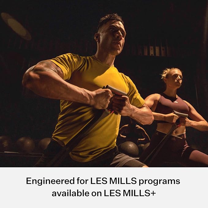 Les Mills™ SMARTBAND™ Workout Resistance Band with Handles, Home Gym Workout Equipment, Elastic