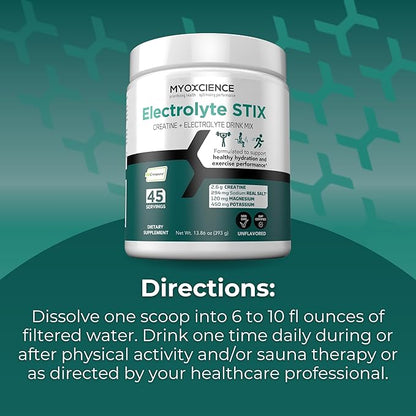 MYOXCIENCE Electrolyte STIX | Creatine Electrolyte Powder | Recovery from Exercise & Muscle