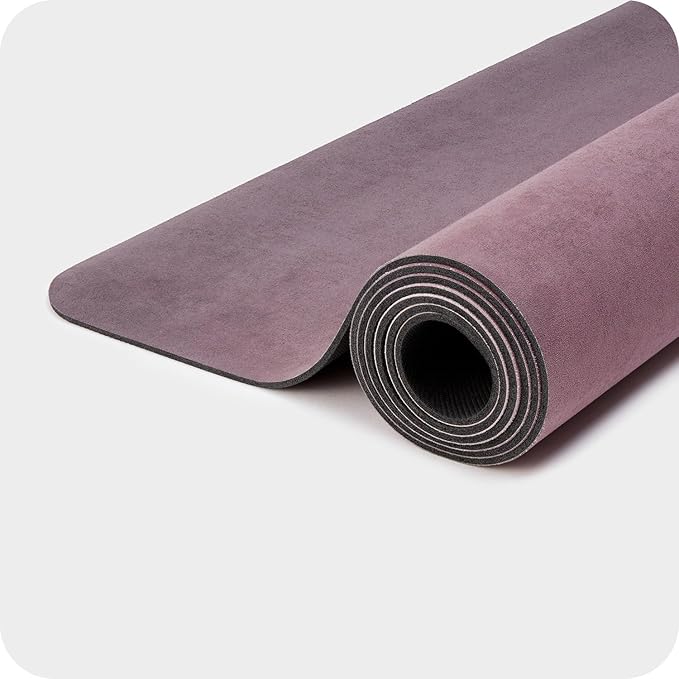 4mm Cushioned Exercise Mat for Yoga & Pilates - Anti Slip, Polyurethane with Suede Top & Carrying