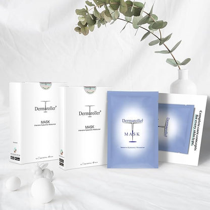 Dermaroller, Silk Face Masks Intensive Hyaluronic Acid Moisturizer with Matriyxl 3000 Tocopherol