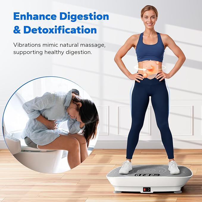 MERACH Vibration Plate Exercise Machine, Slim Vibration Plate for Lymphatic Drainage Weight Loss