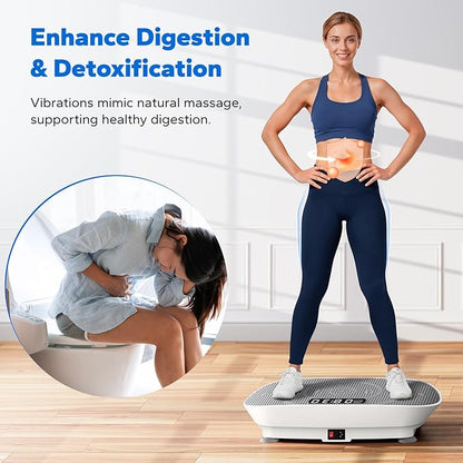 MERACH Vibration Plate Exercise Machine, Slim Vibration Plate for Lymphatic Drainage Weight Loss