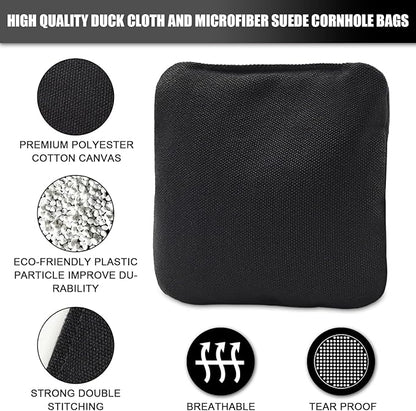 JIMTERRY Professional Cornhole Bags Set of 8 Dual Sided Corn Holes Bags Double Sided Regulation