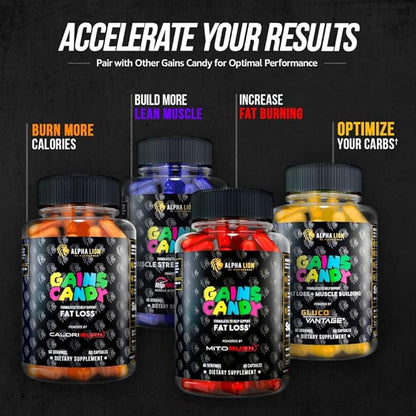 ALPHA LION Gains Candy, Supplement Pills for Muscle Pump & Blood Flow, Nitric Oxide Booster