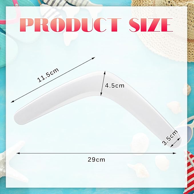 24 Pcs Plastic Boomerangs Craft for Teens Color Your Own DIY V Shaped Returning Boomerangs with