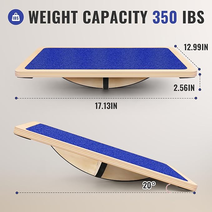 Balance Board Professional Wobble Board for Adults Anti-Slip 350LBS Balance Boards for Physical