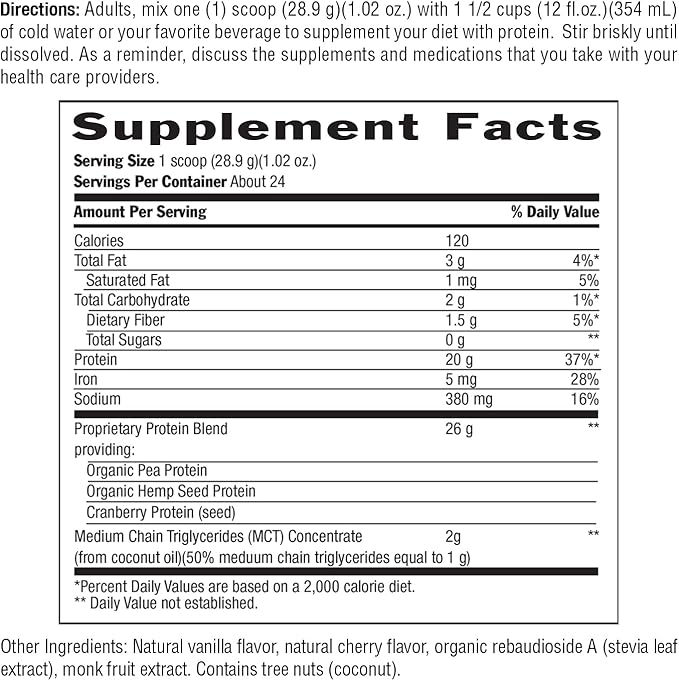 Biochem Vegan Protein Powder, 20g Pure Plant-Based Protein per Serving, Organic Pea, Hemp &