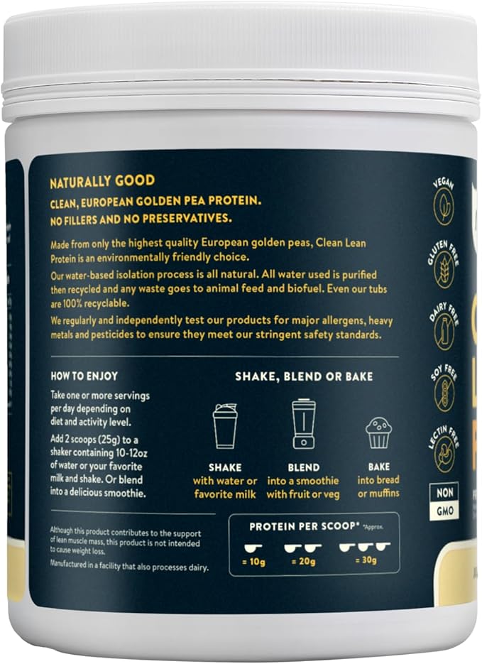 Nuzest - Pea Protein Powder - Clean Lean Protein, Premium Vegan Plant Based Protein Powder, Dairy