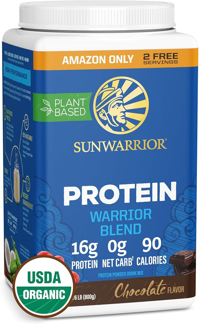 Organic Plant Based Protein Powder | Vegan Organic Protein Powder Chocolate Flavored with BCAA
