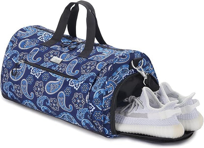 TOPDesign Gym Bag for Women, Duffel Bag with Shoe Compartment & Wet Pocket for Travel Sports (M