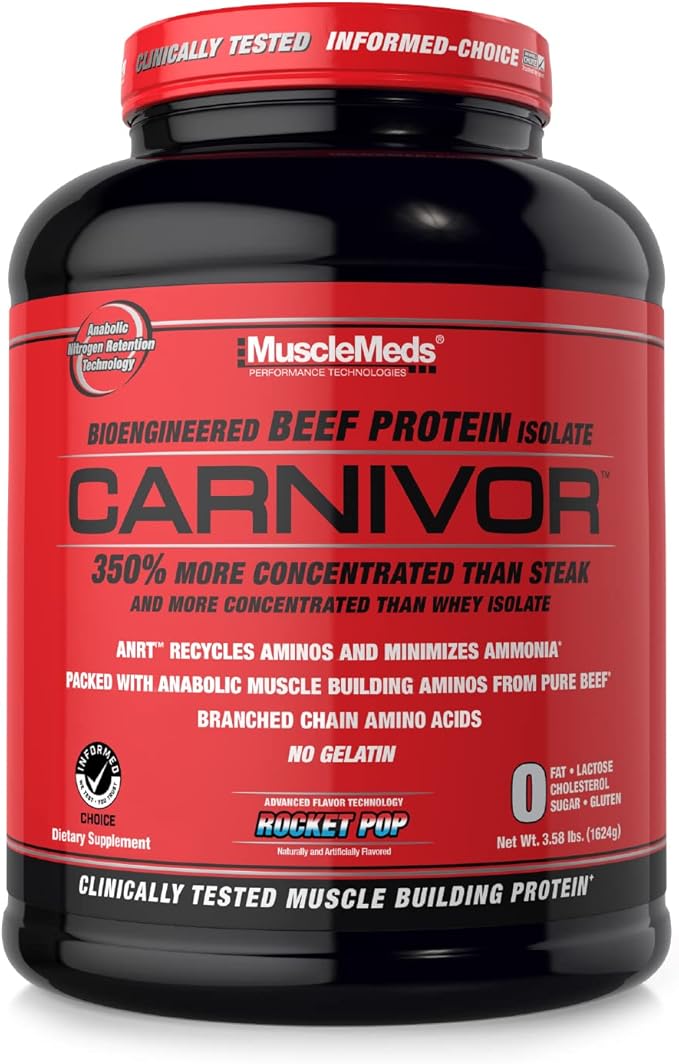 MuscleMeds CARNIVOR Beef Protein Isolate Powder, Muscle Building, Recovery, Lactose Free, Sugar