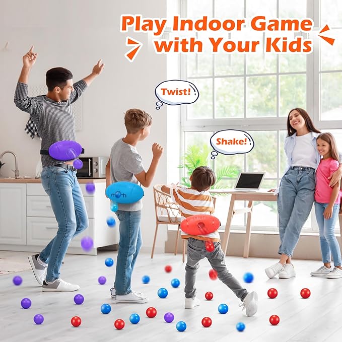 3 Pack Shaking Swing Balls Set for Kids Adults, Outdoors Indoors Birthday Games Toy with 60 Balls