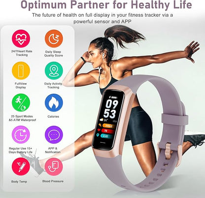 Fitness Tracker with 24/7 Heart Rate,Blood Oxygen Blood Pressure Sleep Monitor, Activity Trackers 5