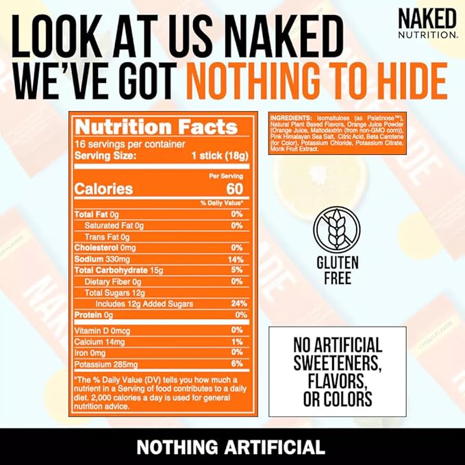 Nakedade Citrus – Performance Enhancing Sports Drink Powder - Electrolyte Powder – No GMOs or