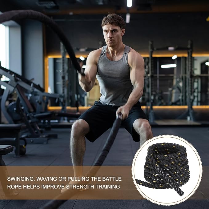 MECCANIXITY Battle Rope 20ft x 1 Inch Polyester Workout Rope Heavy Fitness Exercise Rope for