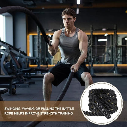 MECCANIXITY Battle Rope 20ft x 2 Inch Polyester Workout Rope Heavy Fitness Exercise Rope for