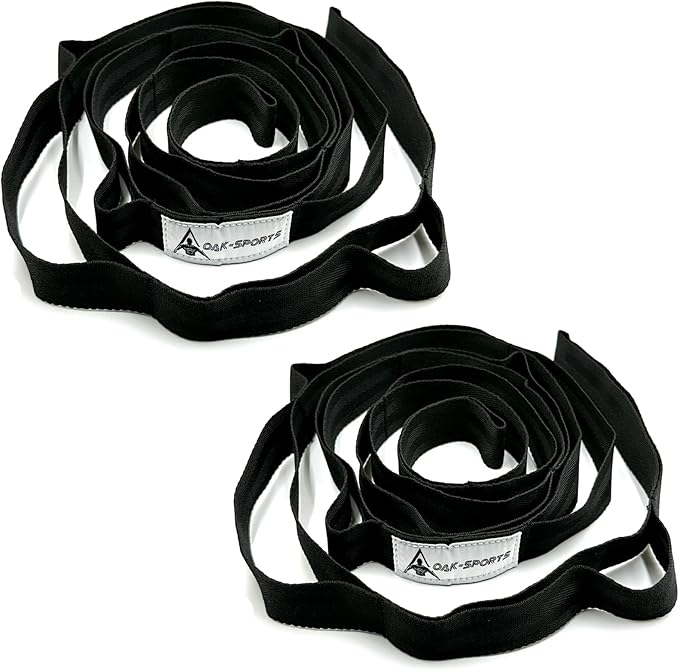 Stretching Strap Yoga Strap with Loops, Stretch Straps for Physical Therapy, Non-Elastic Exercise
