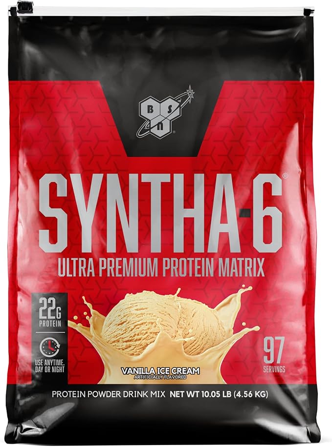 BSN SYNTHA-6 Whey Protein Powder, Vanilla Protein Powder with Micellar Casein, Milk Protein Isolate