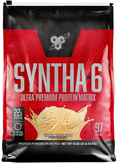 BSN SYNTHA-6 Whey Protein Powder, Vanilla Protein Powder with Micellar Casein, Milk Protein Isolate