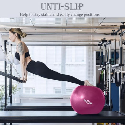 Soft Exercise ball, Anti-Burst Yoga Ball Chair Supports 2200lbs, Workout Equipment w/ Pump for