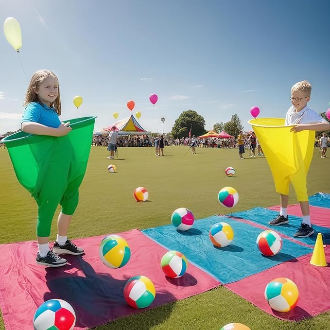 Giant Granny Pants Toss Game Set - Funny Outdoor Party Game with 1 Pair of Giant Pants, 6 Bouncy
