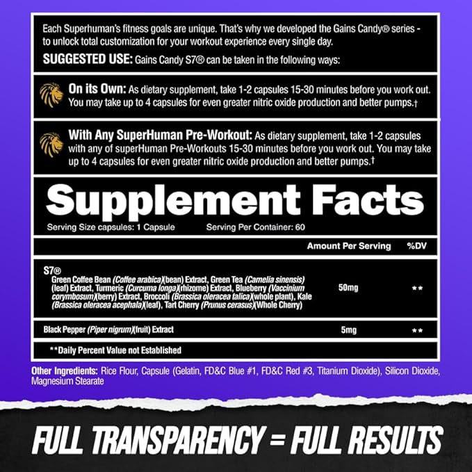 ALPHA LION Gains Candy, Supplement Pills for Muscle Pump & Blood Flow, Nitric Oxide Booster
