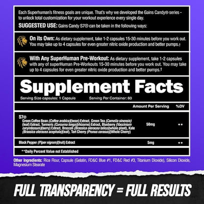 ALPHA LION Gains Candy, Supplement Pills for Muscle Pump & Blood Flow, Nitric Oxide Booster