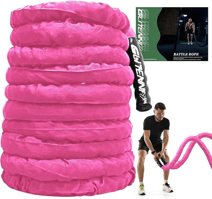 Battle Ropes Pink Workout Rope 1.5inch Battle Ropes for Home Gym 30ft Exercise Ropes for Working