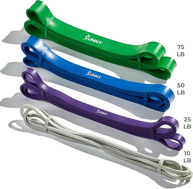 Sunny Health & Fitness Versatile Resistance Bands (Single or Combo Set) for Strength Training