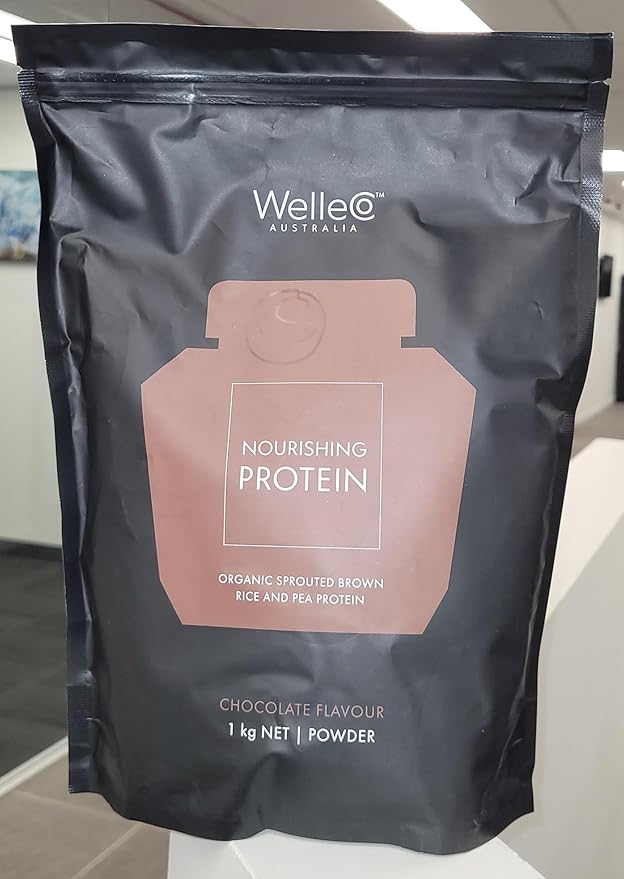 WelleCo, Nourishing Protein, Premium Organic Sprouted Brown Rice & Pea Protein, Chocolate Flavour