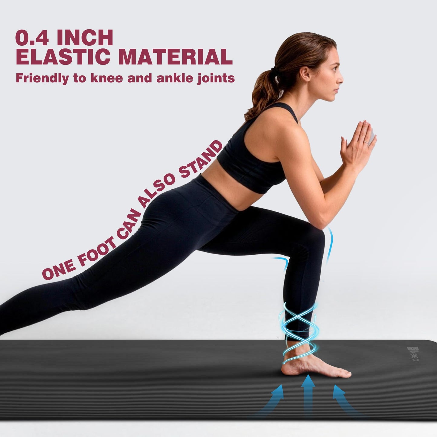 KEEP Extra Thick NBR Yoga Mat for Women & Men, 10mm Thick, 72”x24” Large Exercise Mat with Non-Slip