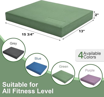 StrongTek Professional Foam Exercise Balance Pad - 15.8" x 13" x 2", High-Density TPE Foam Knee
