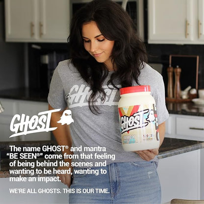 GHOST Whey Protein Powder, Coffee Ice Cream - 2LB, 25G of Protein - Whey Protein Blend - ­Post